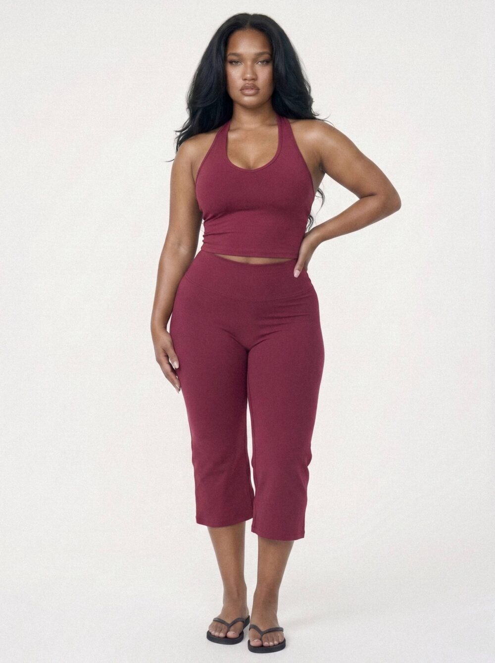 Wide Leg Capris Blush