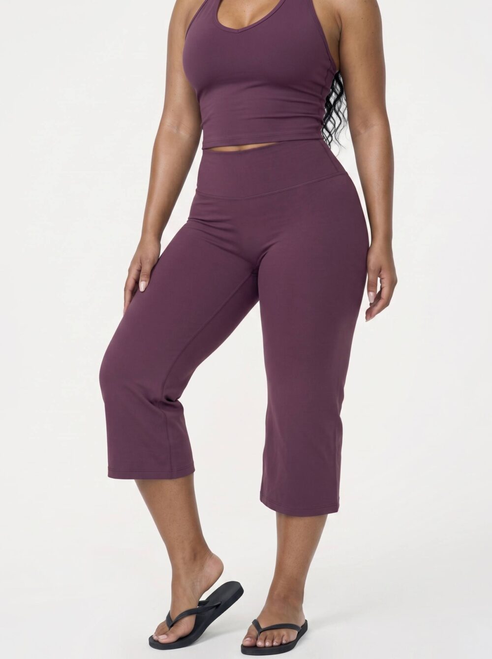 Wide Leg Capris Plum